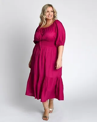 $10 • Buy Plus Size Midi Dress - Fit And Flare - Stretchy