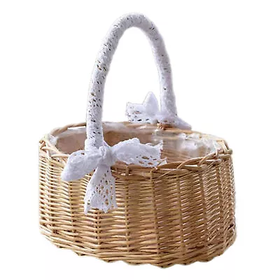 Flower Basket Long Lasting Decorative Ornamental Lace Storage Basket With Handle • $15.21