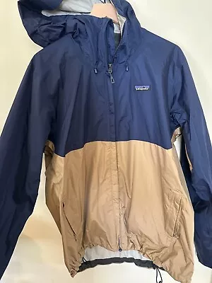 Patagonia Torrentshell Waterproof Rain Shell Jacket Khaki / Blue Men’s Large  • $29.99