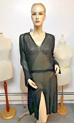 Spectacular Vintage 1920s Art Deco  Beaded French Chiffon Flapper Dress Bust 36 • $79.95
