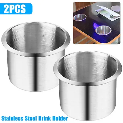 2x Universal Stainless Steel Cup Drink Holders For Car Boat Truck Marine Camper • $9.48