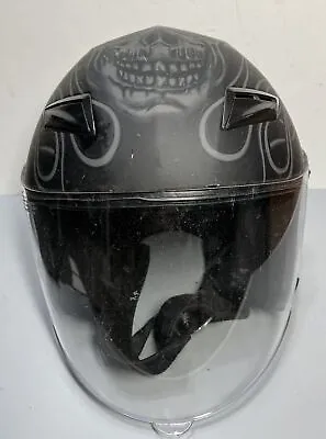 Harley Davidson Motorcycle Helmet Matte Black Size 57-58cm W/Visor • $49.24