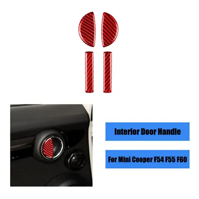 Red Carbon Fiber Car Interior Door Handle Trim For Mini Cooper F54 F55 F60 • $23.51