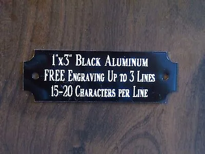 1 X3  BLACK NAME PLATE ART-TROPHIES-GIFT-TAXIDERMY-FLAG CASE FREE ENGRAVED • $3