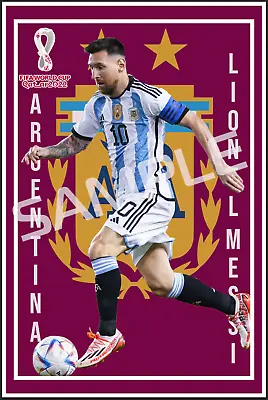 $9.95 • Buy Qatar 2022 World Cup Argentina Lionel Messi Soccer Poster  12x18 Inches
