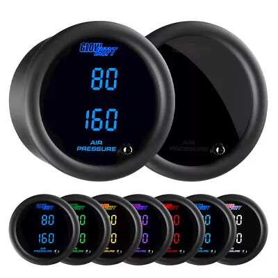 GLOWSHIFT TINTED FACE DUAL DIGITAL AIR PRESSURE AIR RIDE SUSPENSION GAUGE 52mm • $119.99