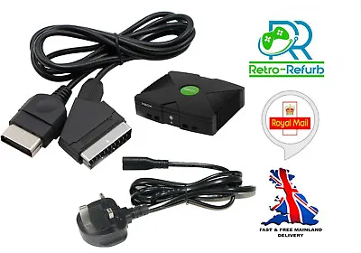 Original Xbox RGB Scart Cable TV Lead + Power Cable UK Fast Free Post  • £11.49