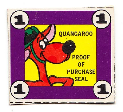 Quaker Oats Quangaroos Cereal Purchase Seal From Quangaroos Cereal Box - 1970s • $19.99