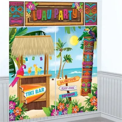 £5.89 • Buy Hawaiian Luau Tiki Bar Wall Scene Giant Party Selfie Photo Prop Decoration 