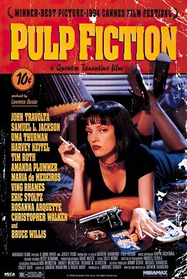 Pulp Fiction - Movie Poster (Regular - Mia Wallace On Bed) (Size: 24  X 36 ) • $12.99