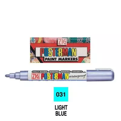 Zig Posterman Chalkboard Marker Pen 2mm Tip - Light Blue • £3