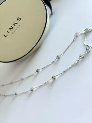 LINKS OF LONDON Ladies Sterling Silver Essentials Beaded Necklace 45cm NEW • £40