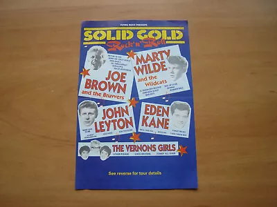 Joe Brown Marty Wilde John Leyton & Eden Kane Concert Flyer + Guest Brenda Lee • £12.50