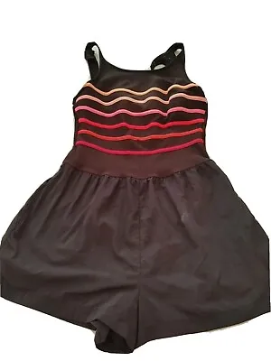 Vintage Gabar Women S Swim Suit/ Sunromper Brown Nylon/lycra 1980s Size 10 • $35