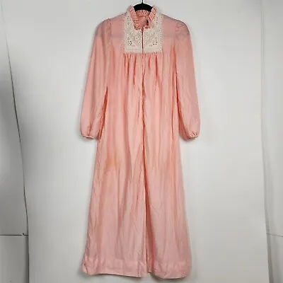 Vintage Mr Jac Jr Pink Zip Front Nightgown Robe Costume Theatre • $24.95