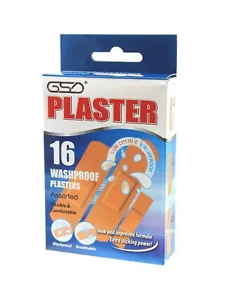 WASHPROOF PLASTERS Assorted Size Wounds Injury Band First AID Pack Of 384 • £3.99