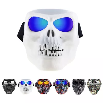 Motorbike Goggles Skull Face Mask Shield ATV Racing Dirt Bike Halloween Eyewear • $18.99