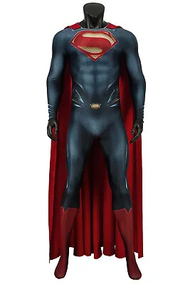 Superman Man Of Steel Superman Clark Kent Jumpsuit Halloween Cosplay Costume • $170.99