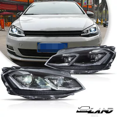 Sliver Line Headlights W/Sequential Indicator For 13-18 Volkswagen VW Golf 7 MK7 • $469.99