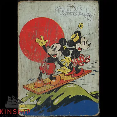 Walt Disney Signed Vintage Mickey & Minnie Mouse Book Cover JSA LOA Auto Z1694 • $24999