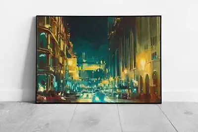 Print On Paper City Street Lights Wall Art Ready To Hang Wall Art Print Framed • $9.71