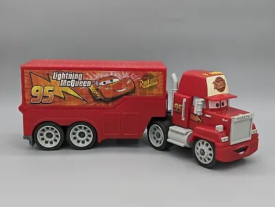 Mack 2007 Disney Pixar Cars Lightning McQueen Red Hauler Truck Trailer Playset • $22.40