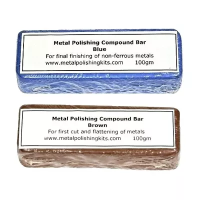 Metal Polishing Buffing Compound Bars Blue Or Brown Aluminium Alloy +/- 100g • £5.75