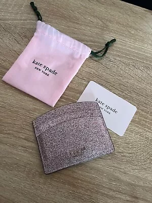 Kate Spade Glitter Small Slim Card Holder Valentines Birthday Gift Uk Seller • £20