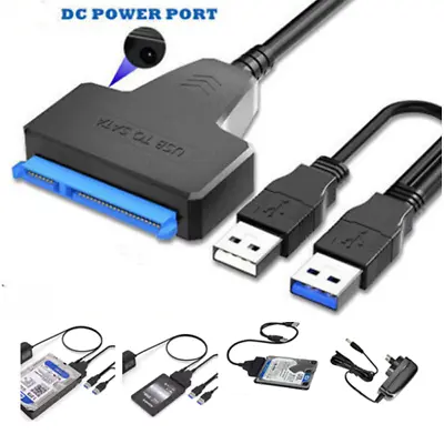 SATA To USB 3.0 Adapter Cable For 2.5  & 3.5'' Hard Drive & SSD Laptop Desktop • $6.50