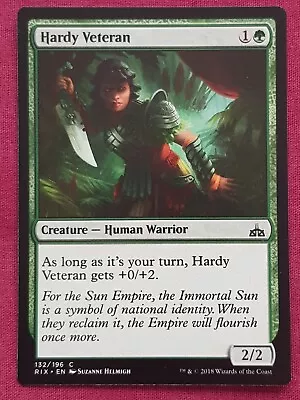 Magic The Gathering RIVALS OF IXALAN HARDY VETERAN Green Card MTG • $6.50