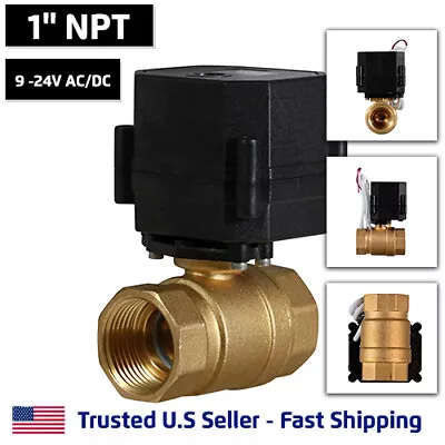 1  Motorized Electric Ball Valve 9 12 To 24 Volt Slow Close 3 Wire Control • $79.95