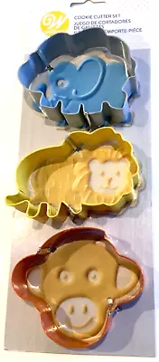 NEW Wilton 3 PC Set Jungle Animal Cookie Cutter Elephant Monkey Lion • $12.79