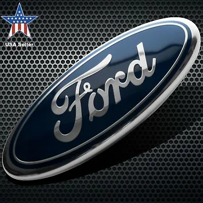 BLUE & CHROME 2005-2014 Ford F150 FRONT GRILLE/ TAILGATE 9 Inch Oval Emblem 1PC • $12.99