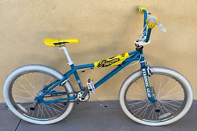 2000's SE Racing QUADANGLE 24  Freestyle Oakley Grips Pegs Teal Blue BMX Bike • $1995