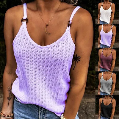 £7.19 • Buy Women Sexy Sleeveless Tank Tops Cami Vest Ladies Summer Casual Plain T Shirt Tee