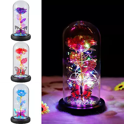 Glass Rose With LED Light Galaxy Valentines Day Gifts For Her Battery Operated☬ • $29.99