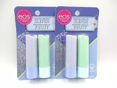 Eos Holiday Whipped Vanilla Frost/Caramel Brulee Sleigh Lipbalm Collection-Qty 2 • $16.95