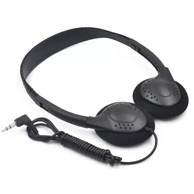 3.5mm Jack Lightweight Wired On-Ear Headphones Black For Phone Laptop MP3 Music • £3.71