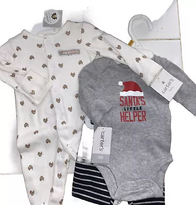 Carters Newborn My First Thanksgiving & Santa’s  Little Helper  NWT • $9.95