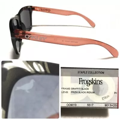 OAKLEY X STAPLE Frogskins Sunglasses 2010 Graffiti Black X Clear Pink W/BoxⓁ • $302.29