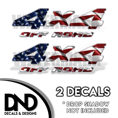 4x4 Off Road Decals 2 Pk Sticker For Silverado Sierra Truck - American Flag D& • $12.99