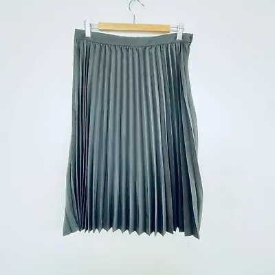 $89 • Buy Gorman Size 14 Black Pleated Midi Skirt Australian Designer