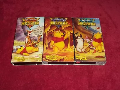 Winnie The Pooh-VHS~Lot Of 3 Videos~Walt Disney Mini Classics • $9.99