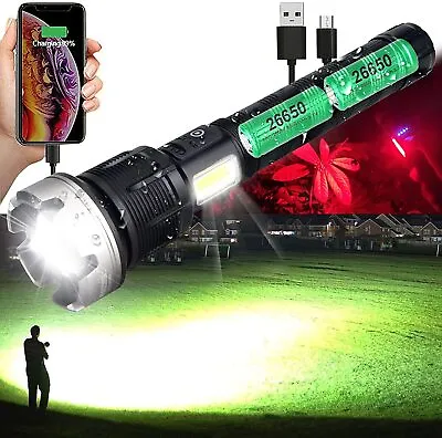 Super Bright Powerful Flashlight XHP90.2 Rechargeable Zoom Torch Hunting Light • $38.99
