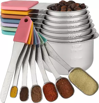 Magnetic Measuring Cups And Spoons Set Of 14 Includes Stainless Steel Stackable  • $61.50