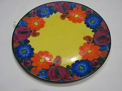 822K Antique J Mrazek Pottery Peasant Art Czechoslovakia 10 3/4  Plate 4 Of 6 • $40