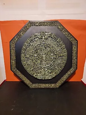 Vintage Authentic Zarebski Aztec Mayan Calendar Malachite Stone Wall Decoration • $599.99