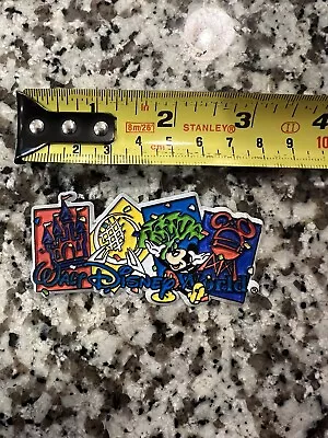 Vintage Walt Disney World Castle And Character 3  X 1  Collectible Rubber Magnet • $5