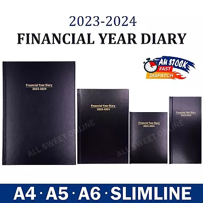 $19.95 • Buy 2023 2024 Financial Year Diary Black A4 A5 A6 Day To View / Week To View Office