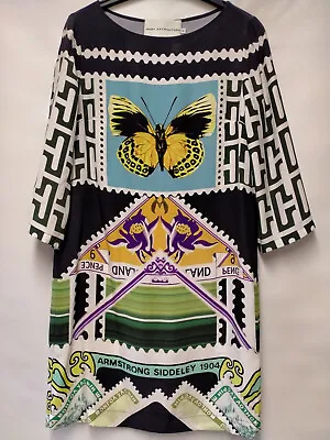 $133.96 • Buy MARY KATRANTZOU 100% SILK Butterfly Print Dress UK8 RRP £1,050 NET A PORTER